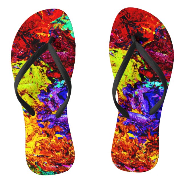 Tongs Motif abstrait coloré époustouflant (Semelle)