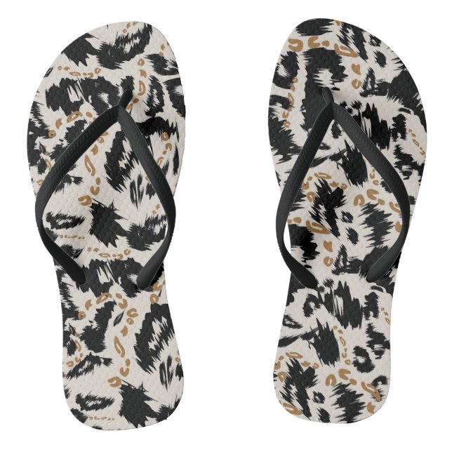 Tongs Motif abstrait de léopard bohème africain  (Semelle)