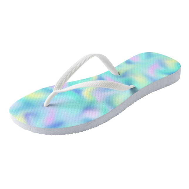 Tongs Motif Abstrait Pretty Pastel Swirls (Incliné)