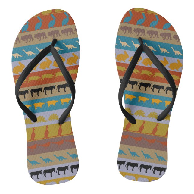 Tongs Motif Animaux Colorés Rétro #8 (Semelle)