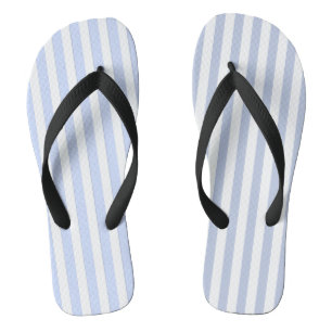 Tongs Motif artistique à rayures verticales bleu blanc d