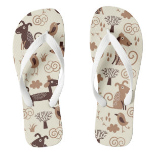 Tongs motif aux chiens mignons