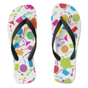 Tongs Motif avec la substance de cuisine colorée
