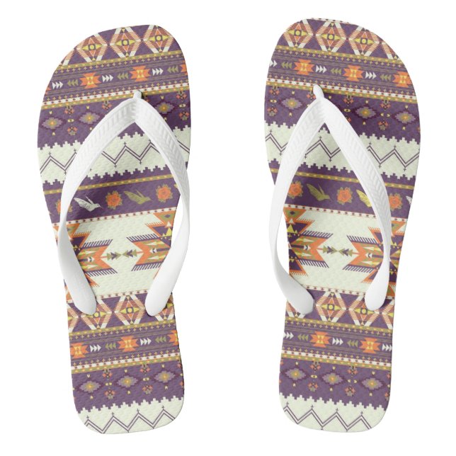 Tongs Motif aztèque coloré (Semelle)