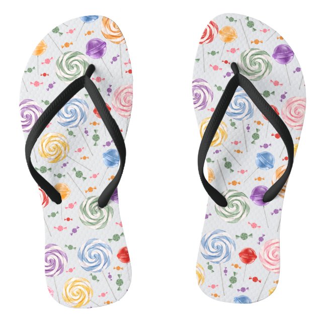 Tongs Motif bonbon sucette coloré (Semelle)