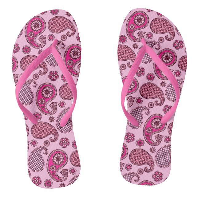 Tongs Motif cachemire, nuances de rose clair à profond (Semelle)