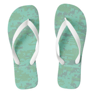 Tongs Motif camouflage numérique menthe