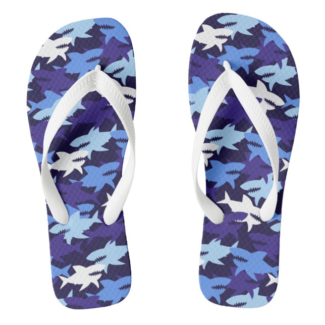 Tongs Motif Camouflage requins bleus (Semelle)