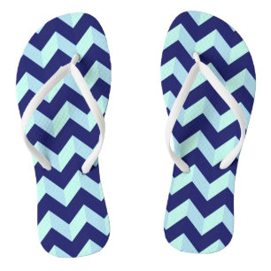 Tongs Motif Chevron Bleu