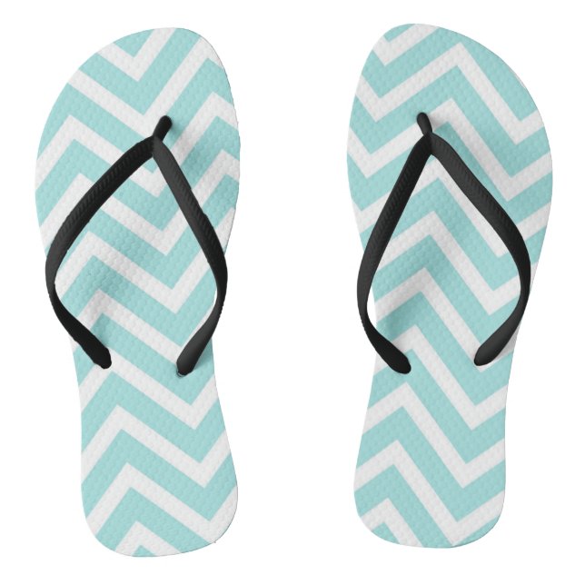 Tongs Motif chevron bleu sarcelle élégant (Semelle)