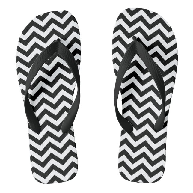 Tongs Motif Chevron noir et blanc (Semelle)