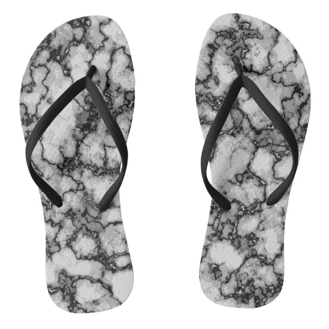 Tongs Motif cool noir et Marbre blanc (Semelle)