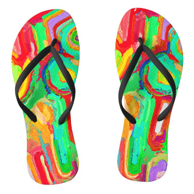 Tongs Motif d'abstraction coloré (Semelle)