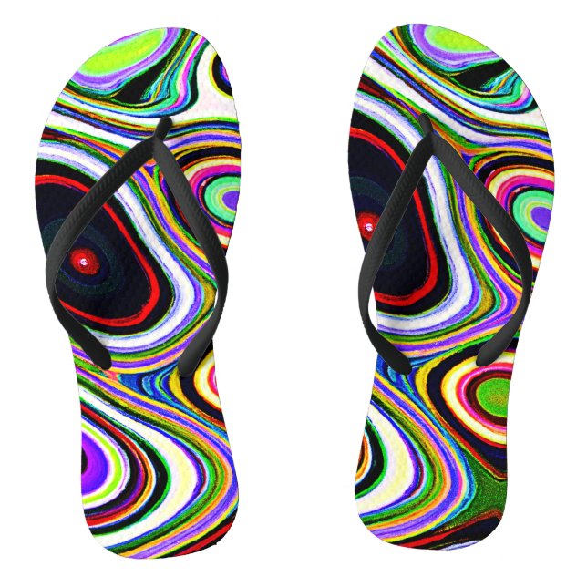 Tongs Motif d'abstraction coloré et vivant (Semelle)