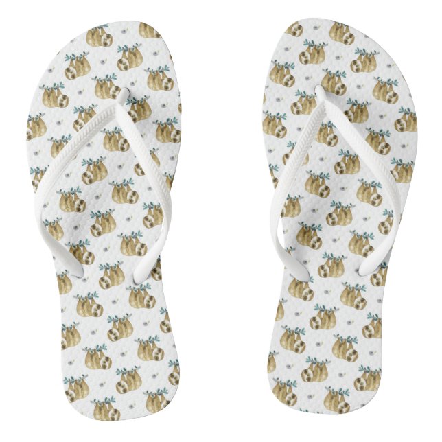 Tongs Motif d'aquarelle à secteurs Cutie (Semelle)