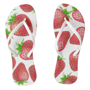Tongs Motif d'aquarelle de fraises