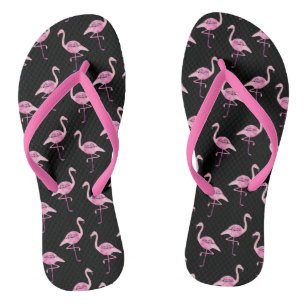Tongs Motif d'aquarelle rose Flamant rose
