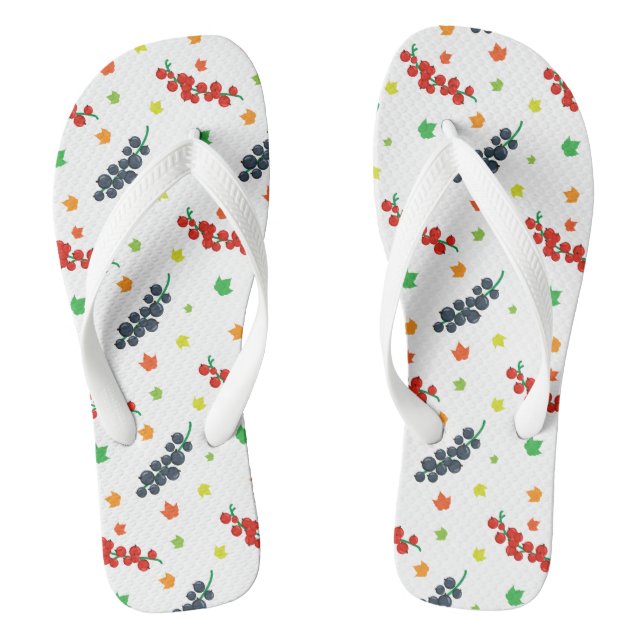 Tongs Motif de baies, framboise, myrtille, fruit (Semelle)