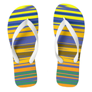 Tongs Motif de bandes colorées abstraites