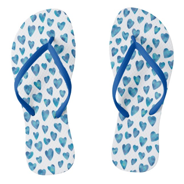 Tongs Motif de cœur bleu mignon (Semelle)