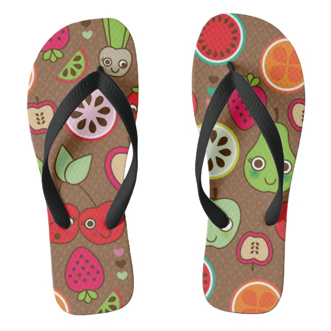 Tongs Motif de cuisine aux fruits (Semelle)