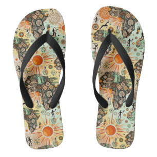 Tongs Motif de décoration de carte d'Afrique avec élémen
