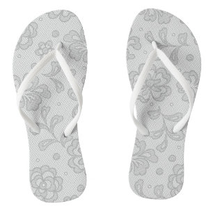 Tongs Motif de dentelle, cru 1 de fleur