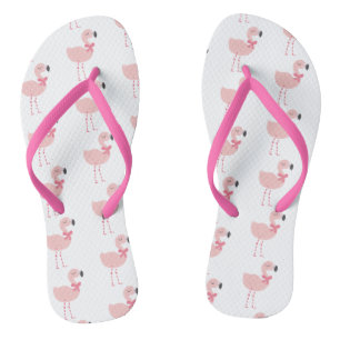 Tongs Motif de dessin en Flamant rose rose