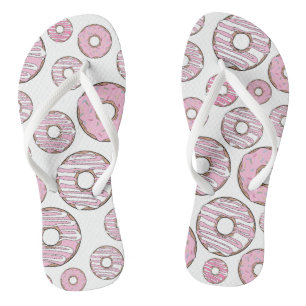 Tongs Motif De Donuts, Donuts Roses, Saupoudrages