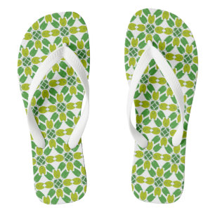 Tongs Motif de feuille, motif de feuilles, feuilles vert