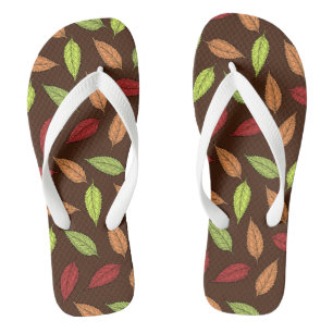 Tongs Motif de feuilles, feuilles colorées, feuilles d'a