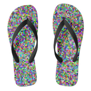 Tongs Motif de fond de carrés de pixels colorés