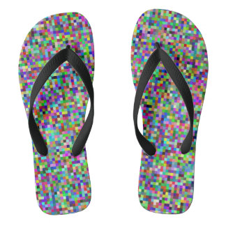Tongs Motif de fond de carrés de pixels colorés