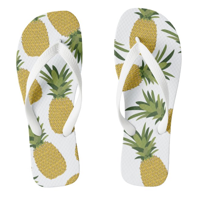 Tongs Motif de fruits tropicaux à l'ananas (Semelle)