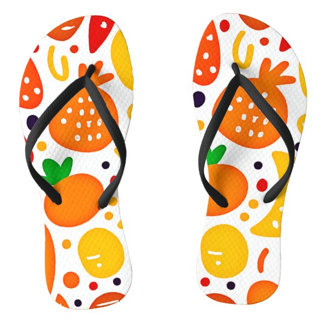 Tongs Motif de fruits vibrants (Semelle)