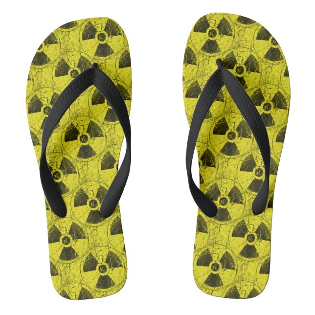 Tongs Motif de grunge de nuance jaune et noire (Semelle)