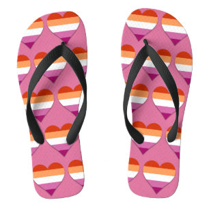 Tongs motif de la fierté lesbienne rose