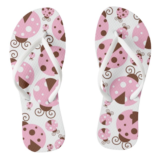 Tongs Motif De Ladybugs, Mignons Ladybugs, Pink Ladybugs (Semelle)