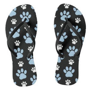 Tongs Motif De Pailles, Paniers Bleus, Pailles De Chien,