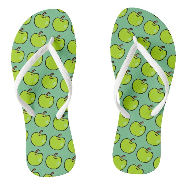 Tongs Motif de pomme vert de dessin (Semelle)