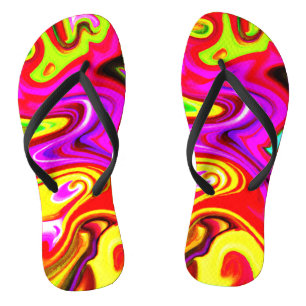 Tongs Motif de rafale de couleur