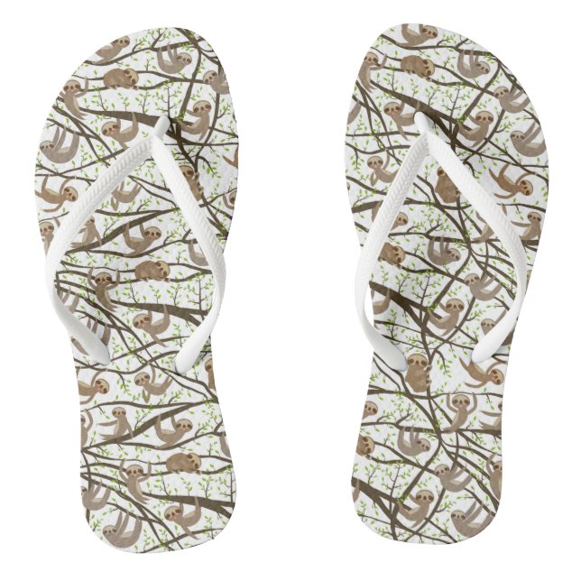 Tongs Motif de Sloth souriant (Semelle)