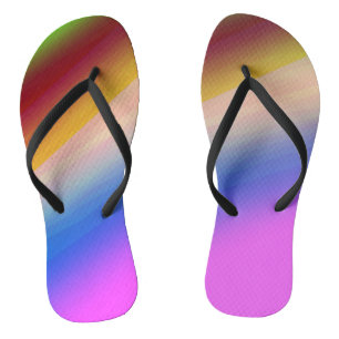 Tongs Motif de texture abstraite arc-en-ciel vert bleu t