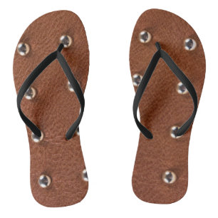 Tongs motif de texture cuir