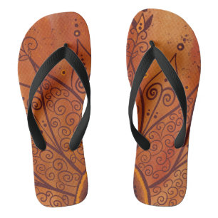 Tongs Motif de tournesol Abstrait
