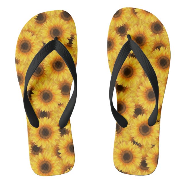 Tongs Motif de tournesol, beauté jaune, (Semelle)