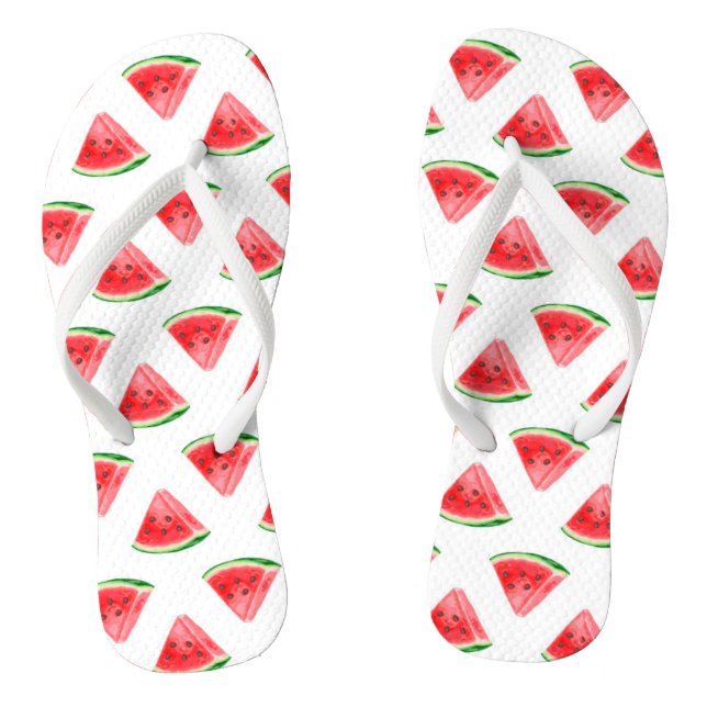 Tongs Motif de tranche de fruits de pastèque d'été (Semelle)