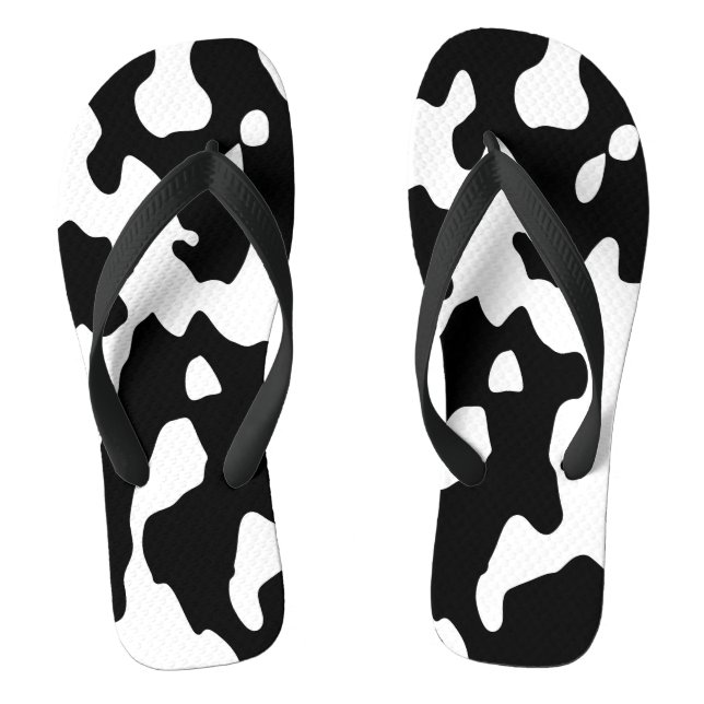 Tongs Motif de vache noir et blanc (Semelle)