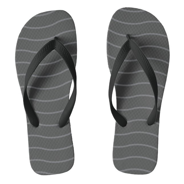 Tongs Motif de vague gris foncé et gris clair (Semelle)