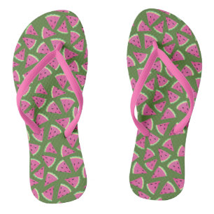 Tongs Motif d'été pastèque tropicale